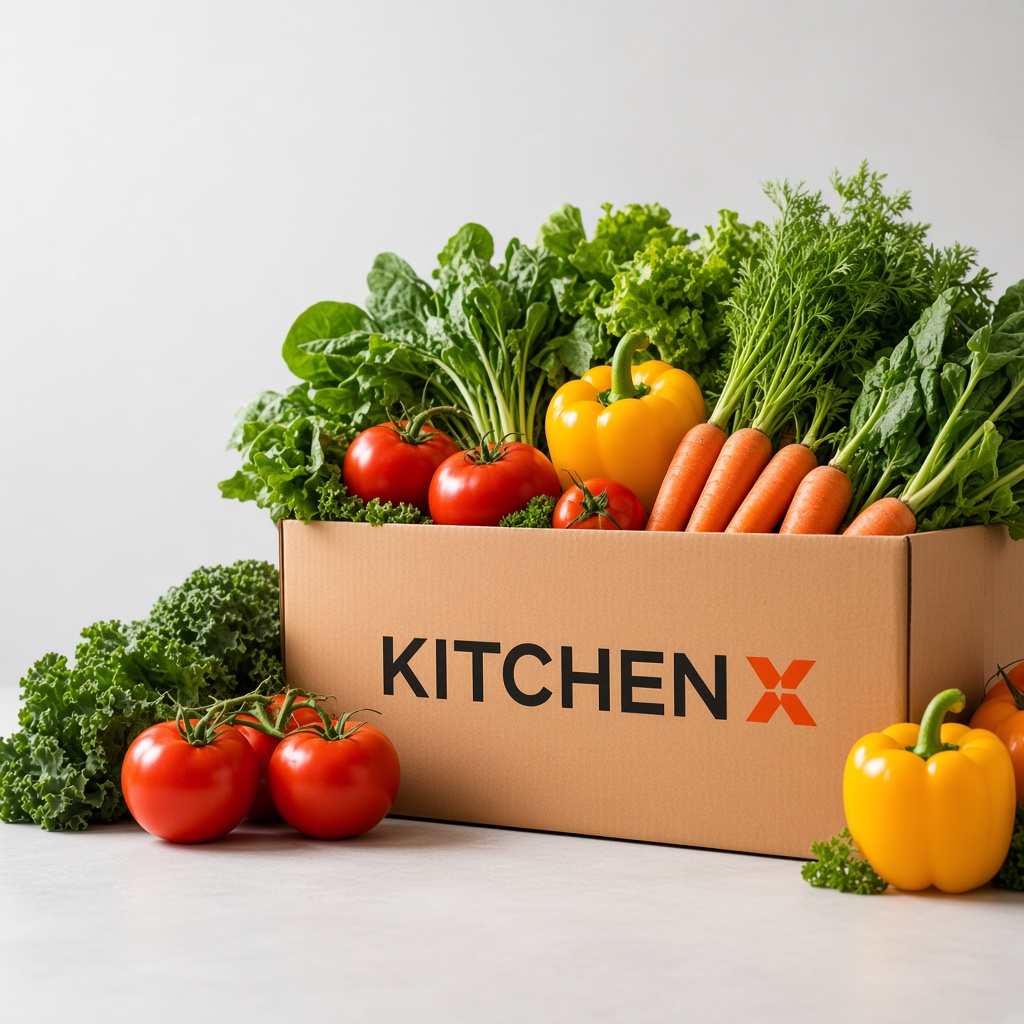 KitchenX box filled with vegetables